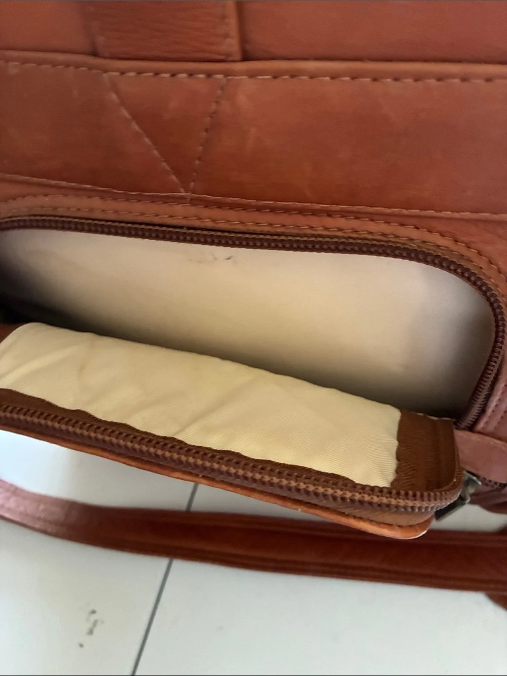 Men's Leather Laptop Briefcase in Brown with Shoulder Strap